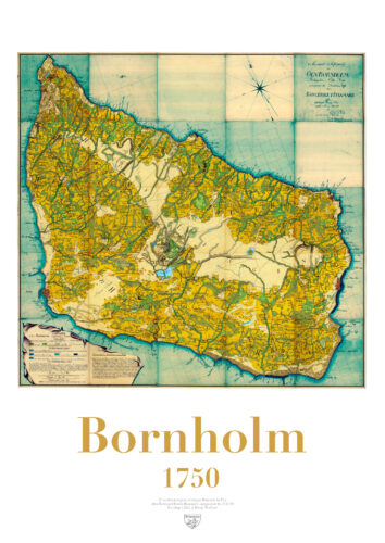 Dekorativ og historisk plakat over Bornholm