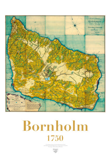 Dekorativ og historisk plakat over Bornholm