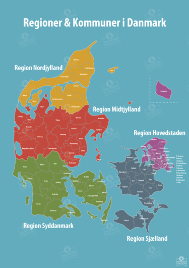 Regioner og kommuner i danmark kort