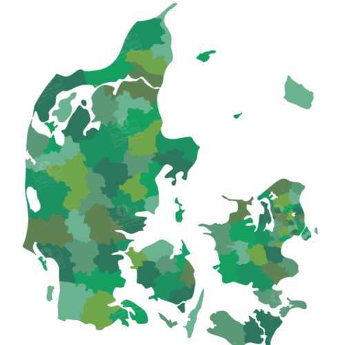 Kommune Og Regionskort Danmark Illustrator Version Bitmedia 