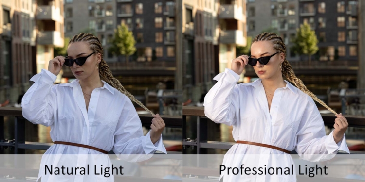 Natural light versus professionel light